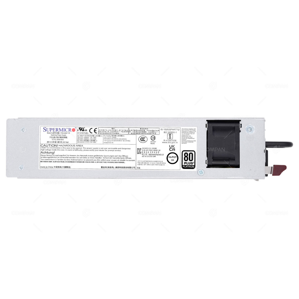PWS-804P-1R  SUPERMICRO 800W 80 PLUS PLATINUM SWITCHING POWER SUPPLY FOR CLOUDIAN HSA-1610